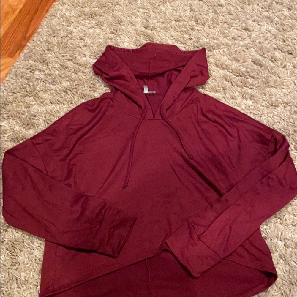 Burgundy Cropped Sweatshirt